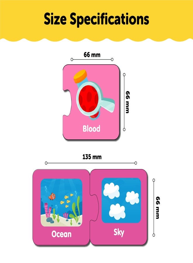 YaYplay Yay Play Color Match 2 Piece Wooden Jigsaw Puzzle, Set of 6 Wooden Puzzle for Kids, Montessori Early Educational Pre School Puzzle Toys for 2+ Years Kid - Image 4